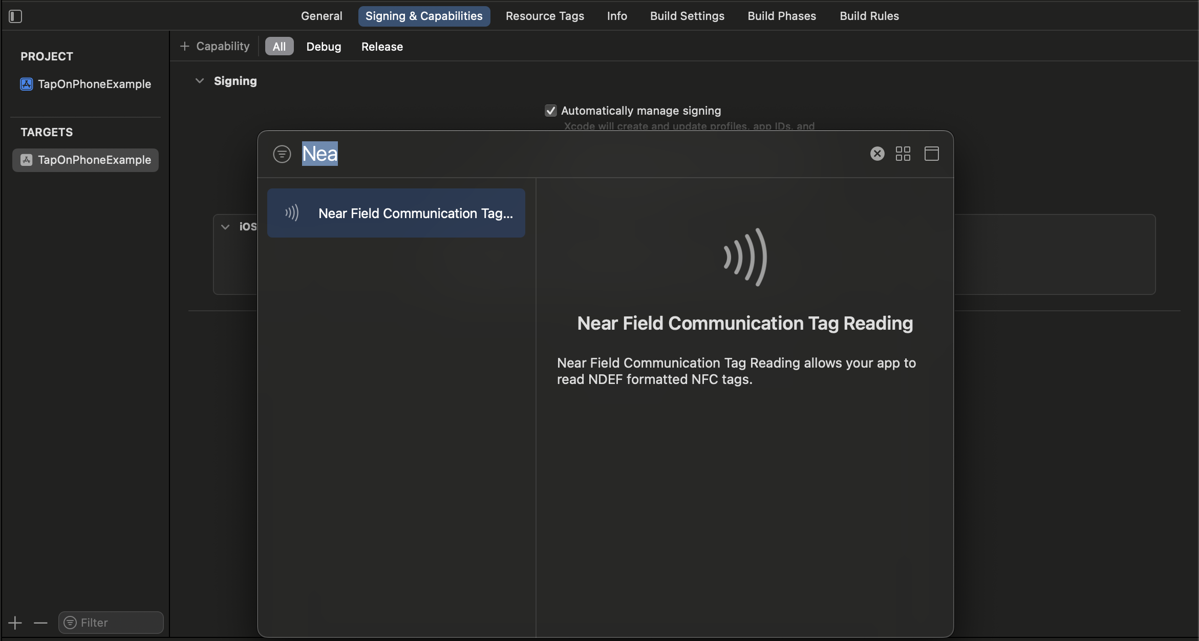 Adicionar conta capability